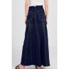 imageCHARTOU Womens Retro Exposure ButtonFly Packaged Hip ALine Maxi Long Denim SkirtDark Blue