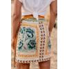 imageCHARTOU Womens Summer Floral Print Wrap Short Skirt Knot Side High Waist A Line Beach Mini SkirtFloral
