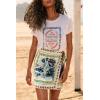 imageCHARTOU Womens Summer Floral Print Wrap Short Skirt Knot Side High Waist A Line Beach Mini SkirtGreen