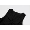 imageCHARTOU Womens Summer Sleeveless Mini Dress Cotton Linen V Neck Cinched A Line Slim Tank Short DressBlack