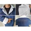 imageCHARTOU Womens Thicken Loose Sherpa Fleece Lined Button Down Long Denim Jacket OvercoatDark Blue