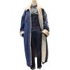 imageCHARTOU Womens Thicken Loose Sherpa Fleece Lined Button Down Long Denim Jacket OvercoatDark Blue