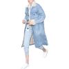 imageCHARTOU Womens Thicken Loose Sherpa Fleece Lined Button Down Long Denim Jacket OvercoatLight Blue