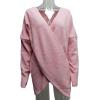 imageCHARTOU Womens Trendy V Neck Crisscross Knitted Sweater Pullover KnitwearPink