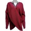 imageCHARTOU Womens Trendy V Neck Crisscross Knitted Sweater Pullover KnitwearWine Red