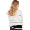 imageCHARTOU Womens Waffle Knit Knitwear Slouchy Striped Polo Collared Long Sleeve Pullover Sweater TopsWhite