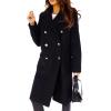 imageCHARTOU Womens Winter Jacket DoubleBreasted Wool Blend Warm Long Trench CoatBlack