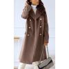 imageCHARTOU Womens Winter Jacket DoubleBreasted Wool Blend Warm Long Trench CoatKhaki
