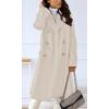 imageCHARTOU Womens Winter Jacket DoubleBreasted Wool Blend Warm Long Trench CoatLight Beige