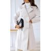 imageCHARTOU Womens Winter Jacket DoubleBreasted Wool Blend Warm Long Trench CoatWhite