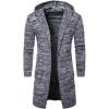 imageCHARTOU Mens Hooded Long Sleeve Open Front Midi Long Knitted CardiganGrey