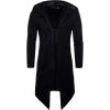 imageCHARTOU Mens Standard Fit Hooded Long Sleeve Irregular Open Front Cardigan CapeBlack