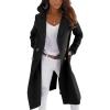 imageCHARTOU Women Elegant Double Breast Wool Blend Pea Coat Winter Long Coats Jacket OvercoatBlack
