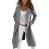 imageCHARTOU Women Elegant Double Breast Wool Blend Pea Coat Winter Long Coats Jacket OvercoatGrey