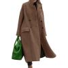 imageCHARTOU Women Oversized Long Winter Coats Warm Wool Blend Pea Trench Coat OvercoatCamel