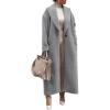 imageCHARTOU Women Oversized Long Winter Peacoat Lapel Collar Boucle Wool Blend Trench OvercoatGrey