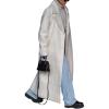 imageCHARTOU Women Oversized Long Winter Peacoat Lapel Collar Boucle Wool Blend Trench OvercoatWhite