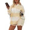 imageCHARTOU Women Spring Fall Stripes Pullover Sweatshirt Polo Collar Long Sleeve Oversized Pullover Shirt TopsYellow