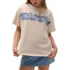 imageCHARTOU Women Summer Casual Cotton Floral T Shirts Vintage Boho Wildflower Graphic Loose Tees TopsAprioct