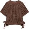 imageCHARTOU Womens Chunky Knit Cropped Sweater Vest Cute Side Bow Tie Hollow Out Loose Pullover Tank TopsCoffee
