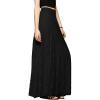 imageCHARTOU Womens Elegant Floral Lace Elastic High Waist Pleated Maxi Long Beach SkirtsBlack