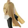 imageCHARTOU Womens Flowy Cowl Neck Asymmetric Knitted Cape Shawl Sweater PonchoKhaki