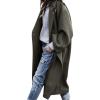 imageCHARTOU Womens Oversized Notched Collar Wool Blend Single Breast Midi Long Trench CoatPickle