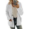 imageCHARTOU Womens Oversized Popcorn Long Sleeve Fuzzy Knit Open Front Cardigan Sweater CoatWhite