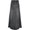 imageCHARTOU Womens Retro Exposure ButtonFly Packaged Hip ALine Maxi Long Denim SkirtGrey