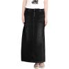 imageCHARTOU Womens Stretch Elastic High Waist Washed ALine Denim Jean Maxi Long SkirtBlack