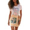 imageCHARTOU Womens Summer Floral Print Wrap Short Skirt Knot Side High Waist A Line Beach Mini SkirtFloral