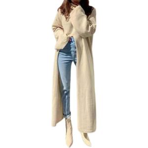 imageCHARTOU Womens Elegant Turtleneck High Slit Maxi Long Knitted Sweater DressApricot