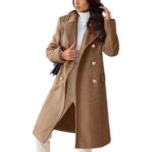 imageCHARTOU Womens Winter Jacket DoubleBreasted Wool Blend Warm Long Trench CoatCamel