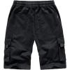 imageCHARTOU Mens Camo Drawstring Multi Pockets Ripstop Walk Tooling Cargo ShortsBlack