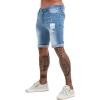 imageCHARTOU Mens Summer MidRise Distressed Roll Up Cuffed Knee Length Denim ShortsBlue