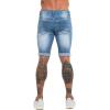 imageCHARTOU Mens Summer MidRise Distressed Roll Up Cuffed Knee Length Denim ShortsBlue