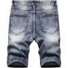 imageCHARTOU Mens Vintage Washed Distressed Broken Ripped Classic Fit Denim Jean Shorts with HolesDark Blue