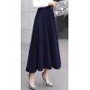 imageCHARTOU Womens Stretchy High Waist Woolen Flared A Line Swing Maxi Long SkirtBlue