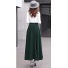 imageCHARTOU Womens Stretchy High Waist Woolen Flared A Line Swing Maxi Long SkirtDark Green