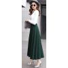 imageCHARTOU Womens Stretchy High Waist Woolen Flared A Line Swing Maxi Long SkirtDark Green
