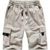 imageCHARTOU Mens Camo Drawstring Multi Pockets Ripstop Walk Tooling Cargo ShortsBeige