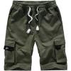 imageCHARTOU Mens Camo Drawstring Multi Pockets Ripstop Walk Tooling Cargo ShortsGreen