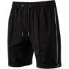 imageCHARTOU Mens Casual Elastic Waistband Drawstring Pleated Athletic Jersey Walk ShortsBlack
