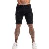 imageCHARTOU Mens Summer MidRise Distressed Roll Up Cuffed Knee Length Denim ShortsBlack