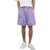 imageCHARTOU UnisexAdults Fashion Broken Drawstring Elastic Waist Cotton Casual Loose Athletic ShortsPurple