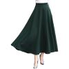 imageCHARTOU Womens Stretchy High Waist Woolen Flared A Line Swing Maxi Long SkirtDark Green