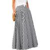 imageCHARTOU Womens Summer Elastic High Waist Plaid Ruffled Maxi Skirt Swing Flowy A Line SkirtBlack