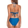 imageCHARTOU Womens Sexy Tassel One Piece Swimsuit Cutout Halter Beach Bikini Bathing Suit MonokiniBlue