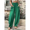 imageCHARTOU Casual Elastic Waist Harem Pants Women with Pockets Summer Barrel Pants Palazzo Sweatpants Lightweight SlacksGreen