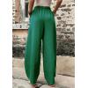 imageCHARTOU Casual Elastic Waist Harem Pants Women with Pockets Summer Barrel Pants Palazzo Sweatpants Lightweight SlacksGreen